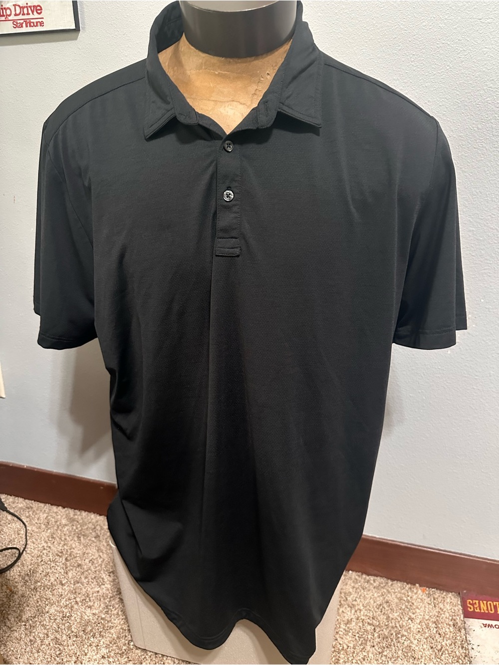 Travis Mathew Mens XXL Classic Black Polo Shirt